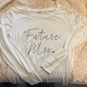 White Long Sleeve 'Future Mrs.' Top